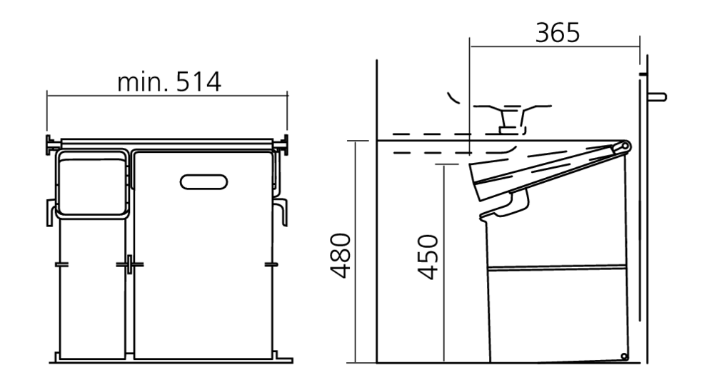 Poubelle basculante Kipp 52L sous évier - Accessoires cuisines